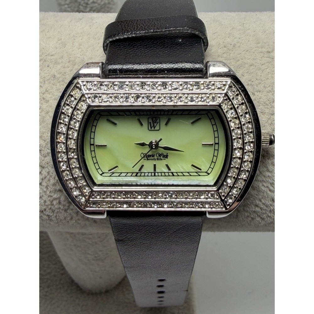 Victoria Wieck B5838 New Battery Ladies MOP Watch 38MM 7" Leather Band